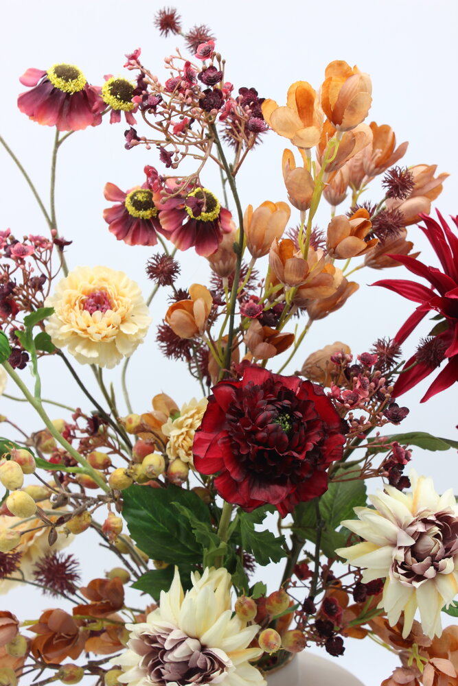 Zijden kunstbloemen boeket Herfst Amber Zijden kunstbloemen boeket Herfst Amber