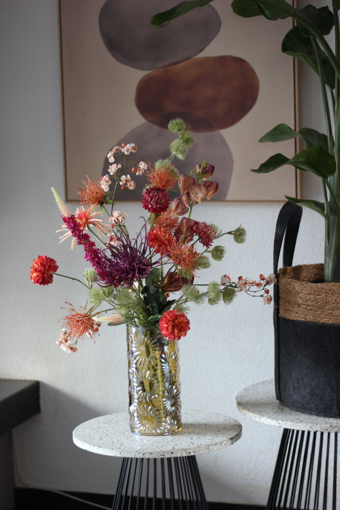 Zijden kunstbloemen boeket Cosy Zijden kunstbloemen boeket Cosy