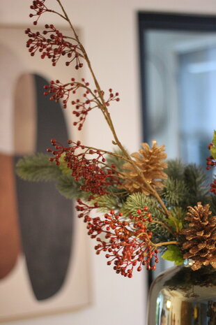 Zijden kunstbloem Rozenbotteltak Burgundy Zijden kunstbloem Rozenbotteltak Burgundy