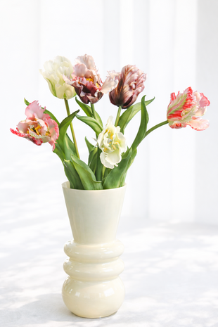 Zijden kunstbloemen boeket papegaai Tulpen