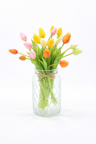 Zijden kunstbloemen boeket Triumph Tulpen