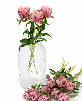 Kunstbloem pioenroos per 3