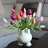 Kunstbloemen Boeketje tulpen met vaasje