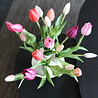 Kunstbloemen Boeketje tulpen met vaasje
