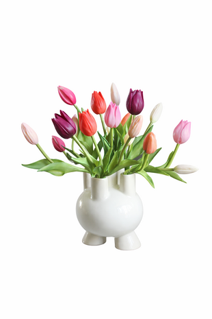 Kunstbloemen Boeketje tulpen 20 cm bestel je 1 boeket dan krijg je er 2.