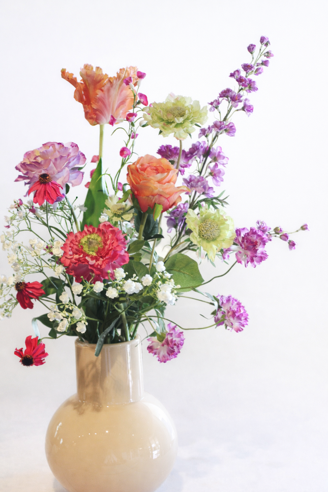 Zijden kunstbloemen boeket Voorjaar