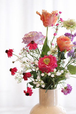 Zijden kunstbloemen boeket Voorjaar