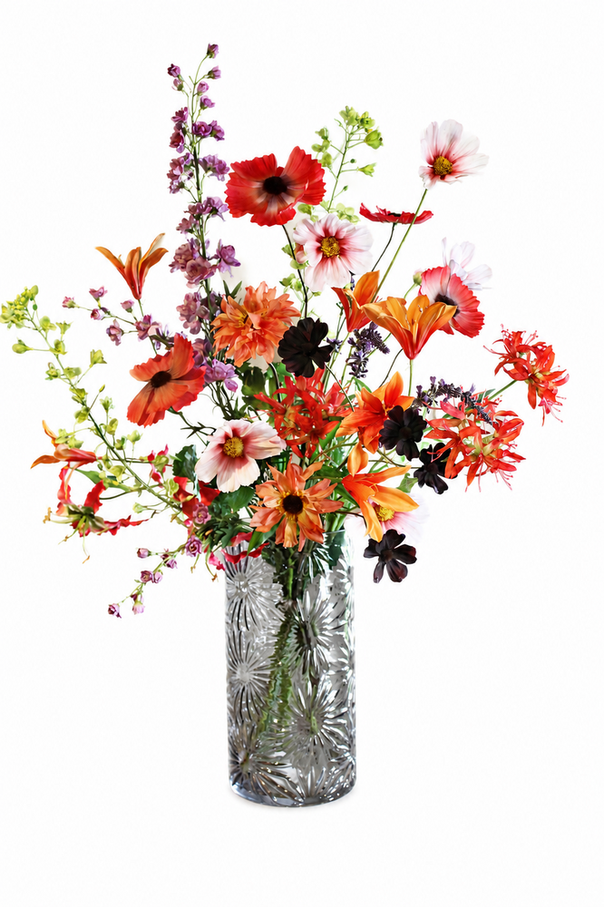Zijden kunstbloemen Vrolijk Veldboeket