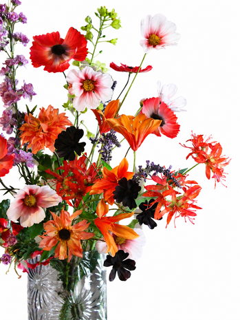 Zijden kunstbloemen Vrolijk Veldboeket