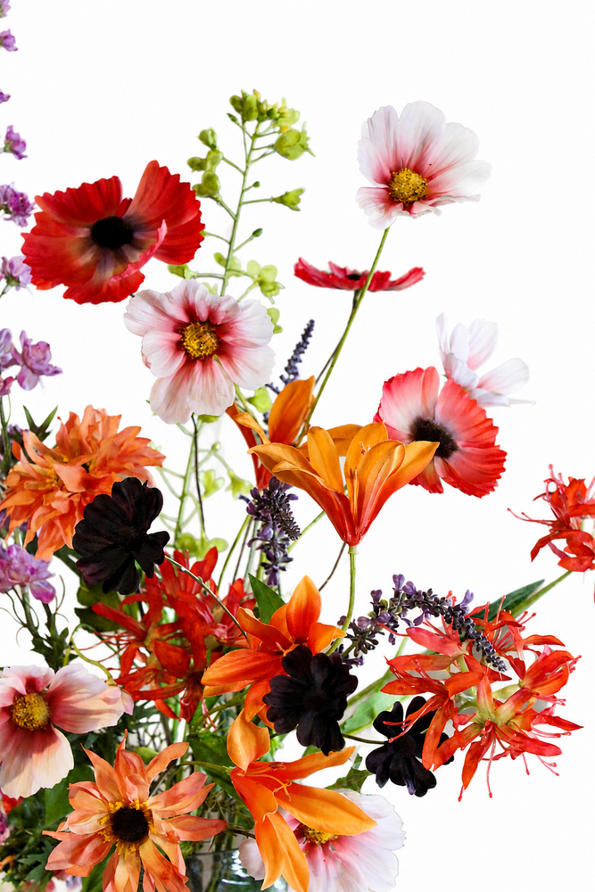 Zijden kunstbloemen Vrolijk Veldboeket