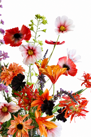Zijden kunstbloemen Vrolijk Veldboeket
