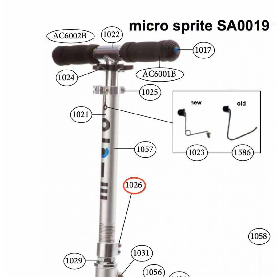 Collier inférieur pour trottinette à 2 roues - Argent (1026)