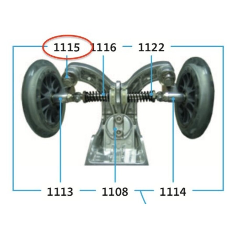 Axle bolt nut and washer 46.5 mm (1115)