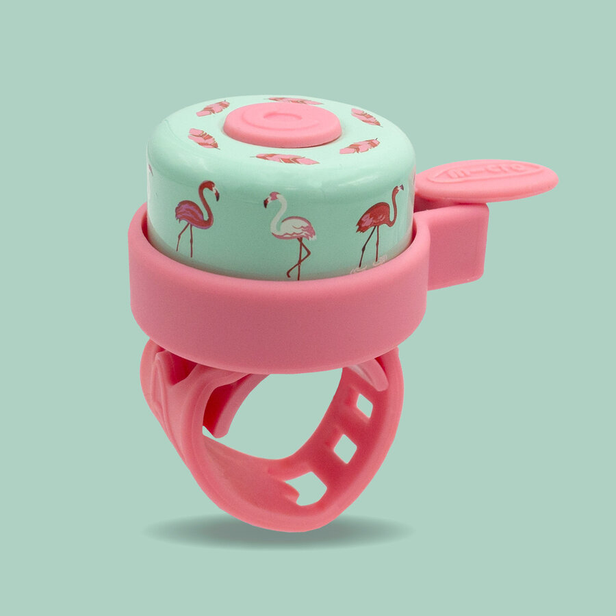Micro Bell - suitable for all scooters and bikes - easy attachment - Mint Flamingo