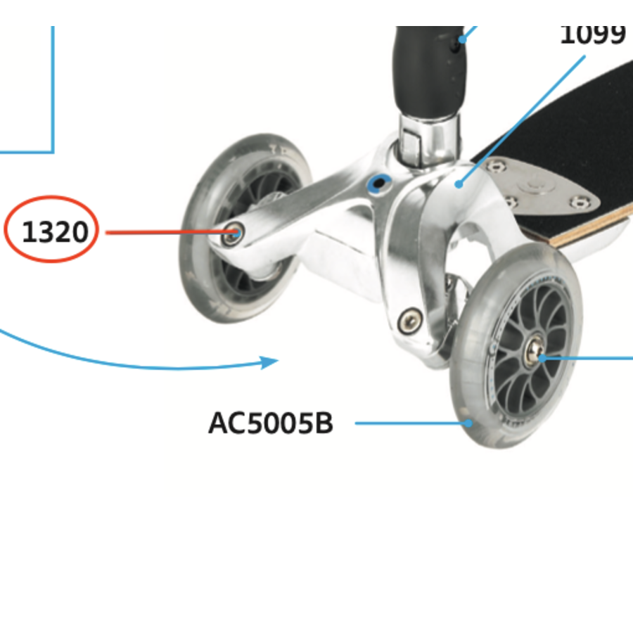 Steering bolt Kickboard (1320) - 46,5mm