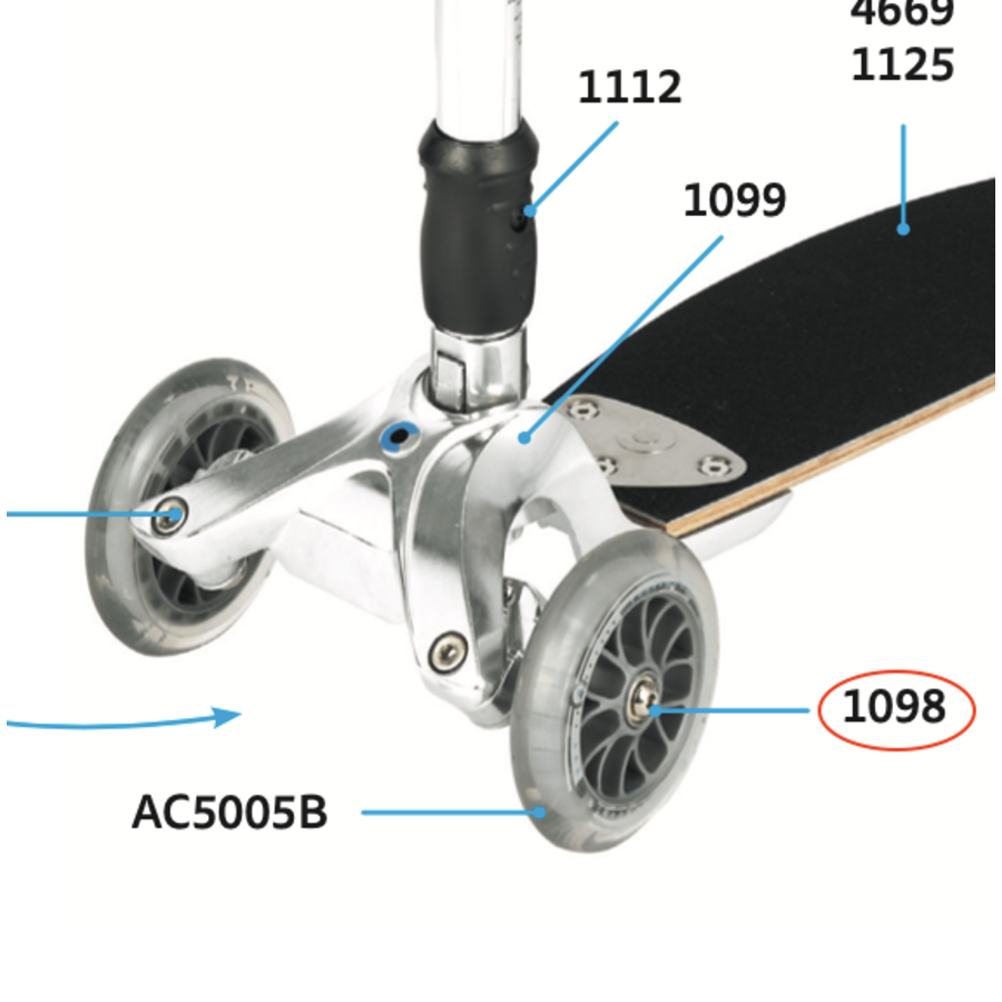 Bolt front wheel Kickboard (1098)