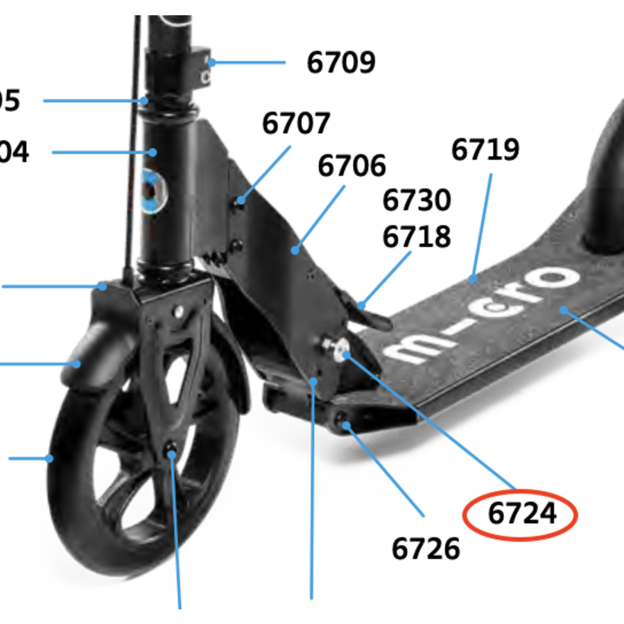 Système de pliage à bouton poussoir de la trottinette Micro Downtown (6724)