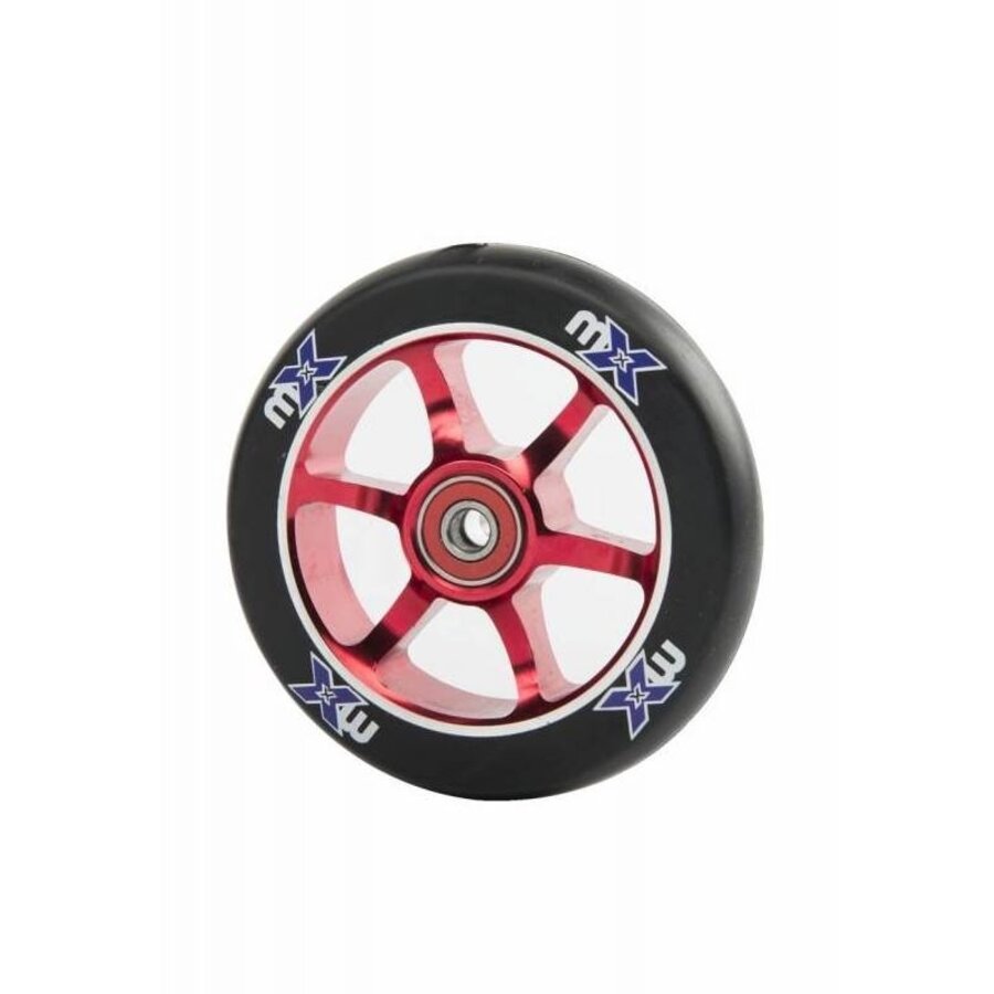 Micro Roue trottinette Freestyle Micro MX 110 mm , Core métallique (MX1207)  - Noir/Rouge - Micro Mobility BE