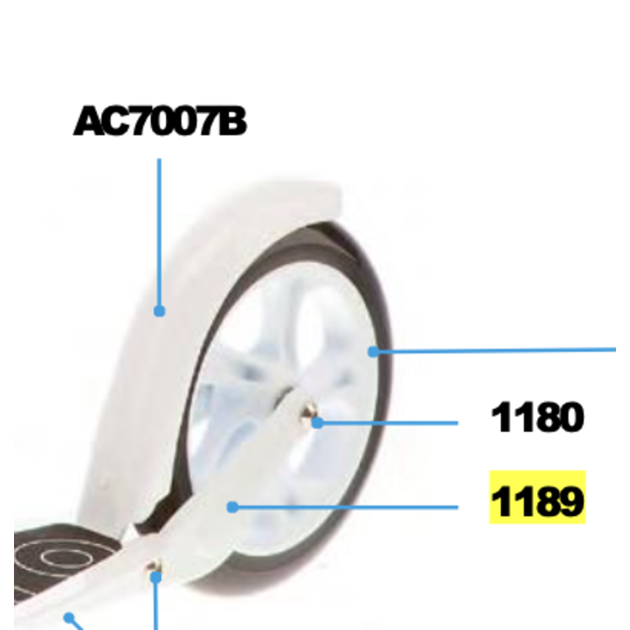 Fastening elements back wheel Micro White scooter (1189)