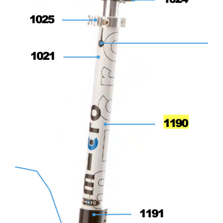 T-tube for Micro White scooter (1190)