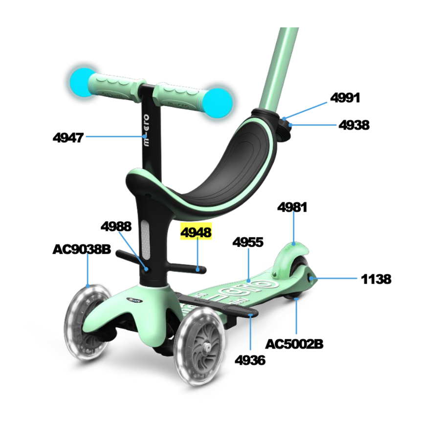 Repose-pieds siège trottinette Micro Mini2Grow (4948)