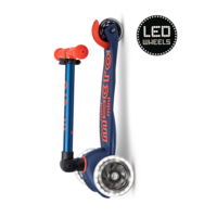 Trottinette Mini Micro Deluxe pliable LED - trottinette enfant 3 roues - Bleu Marine