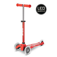 Mini Micro scooter Deluxe LED - 3-wheel children's scooter - Red