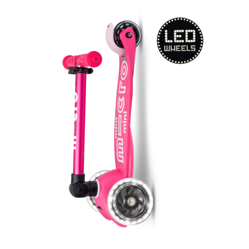 Micro Mini Micro scooter Deluxe foldable LED Pink