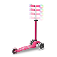 Mini Micro scooter Deluxe LED Magic - 3-wheel kids scooter - Pink