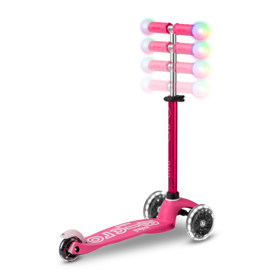 Trottinette Mini Micro Deluxe LED Magic - enfant 3 roues - Rose