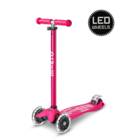 Maxi Micro scooter Deluxe LED - 3-wheel children's scooter - Pink