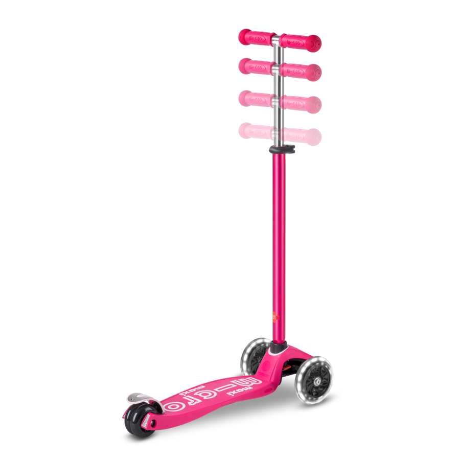 Maxi Micro step Deluxe LED - 3-wiel kinderstep - Roze