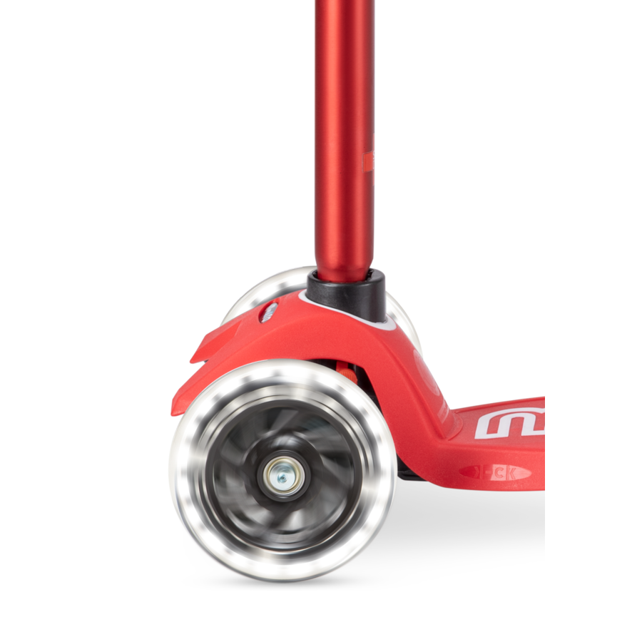 Trottinette Maxi Micro Deluxe LED - trottinette enfant 3 roues - Rouge