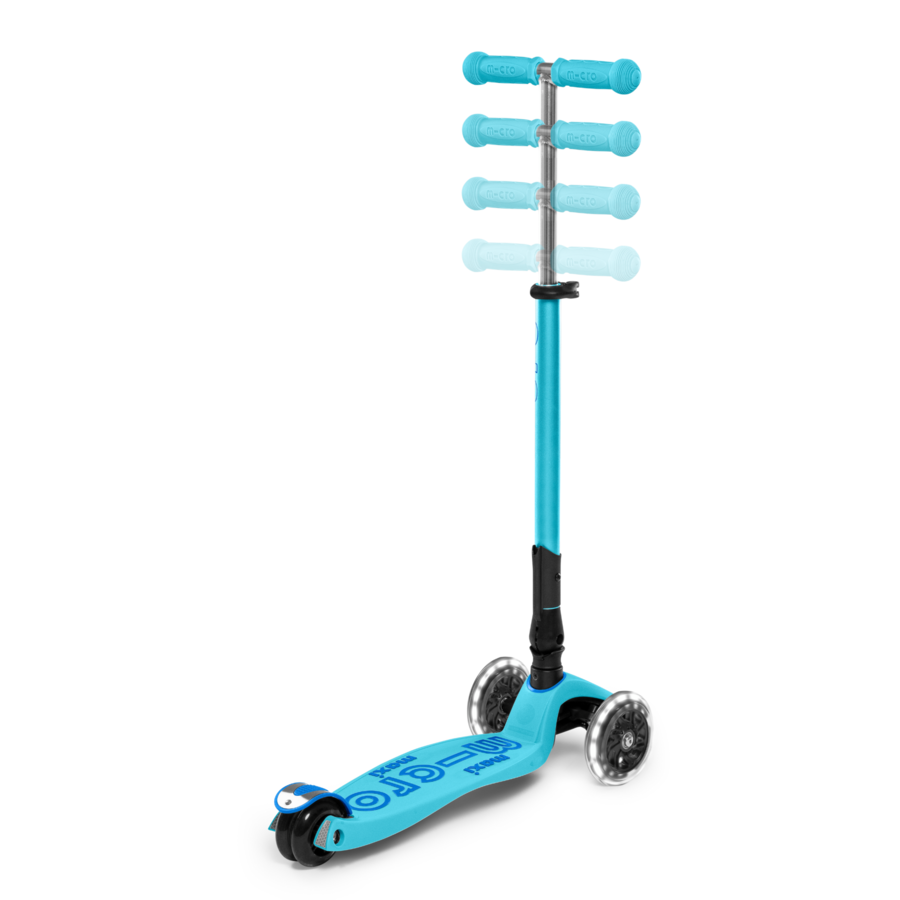 Maxi Micro scooter Deluxe foldable LED - 3-wheel children's scooter - Blue