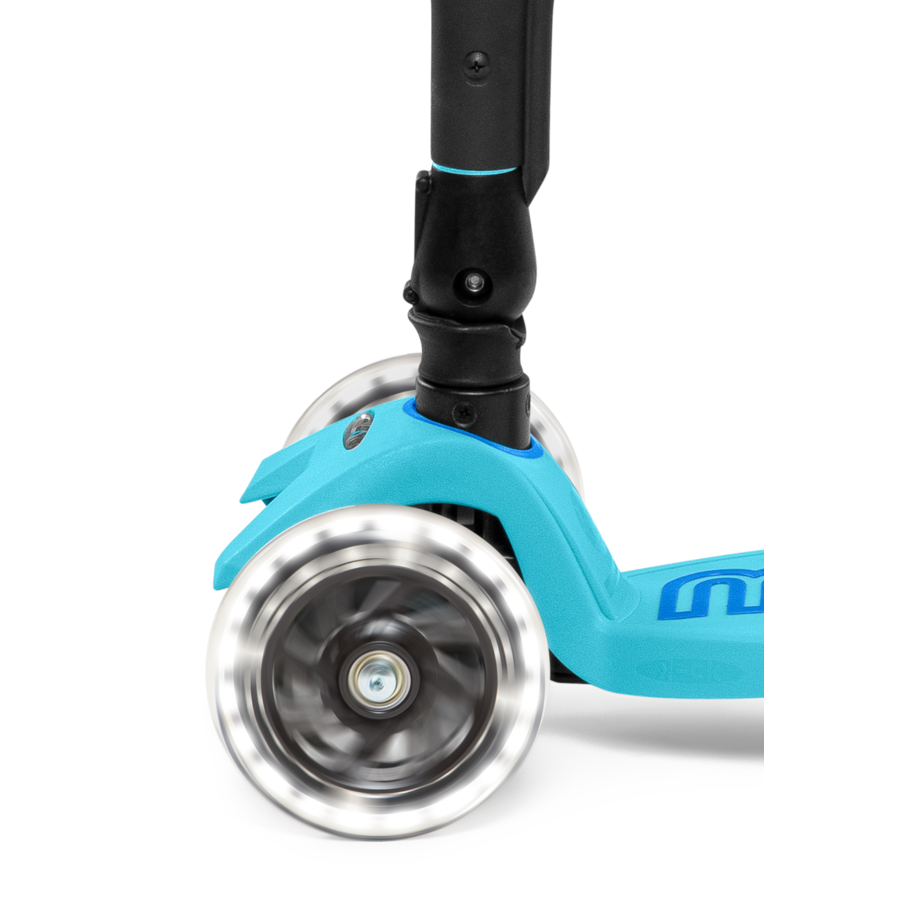 Maxi Micro scooter Deluxe foldable LED - 3-wheel children's scooter - Blue