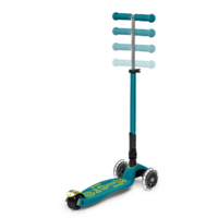 Maxi Micro scooter Deluxe foldable LED - 3-wheel children's scooter - Petrol Green