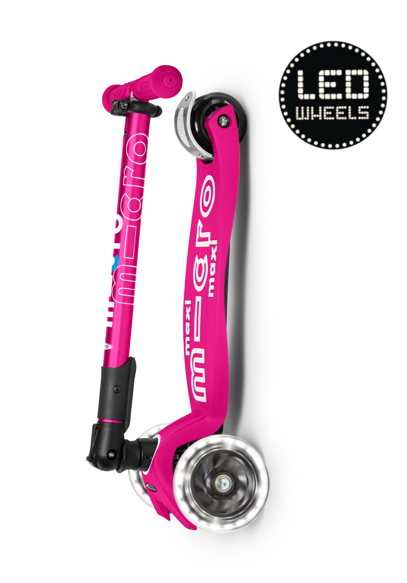 Maxi Micro scooter Deluxe Foldable LED - Neon Pink | Free Shipping ...