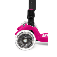 Trottinette Maxi Micro Deluxe pliable LED - trottinette enfant 3 roues - Rose Fluo