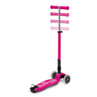 Maxi Micro scooter Deluxe foldable LED - 3-wheel children's scooter - Neon Pink