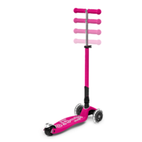 Trottinette Maxi Micro Deluxe pliable LED - trottinette enfant 3 roues - Rose Fluo