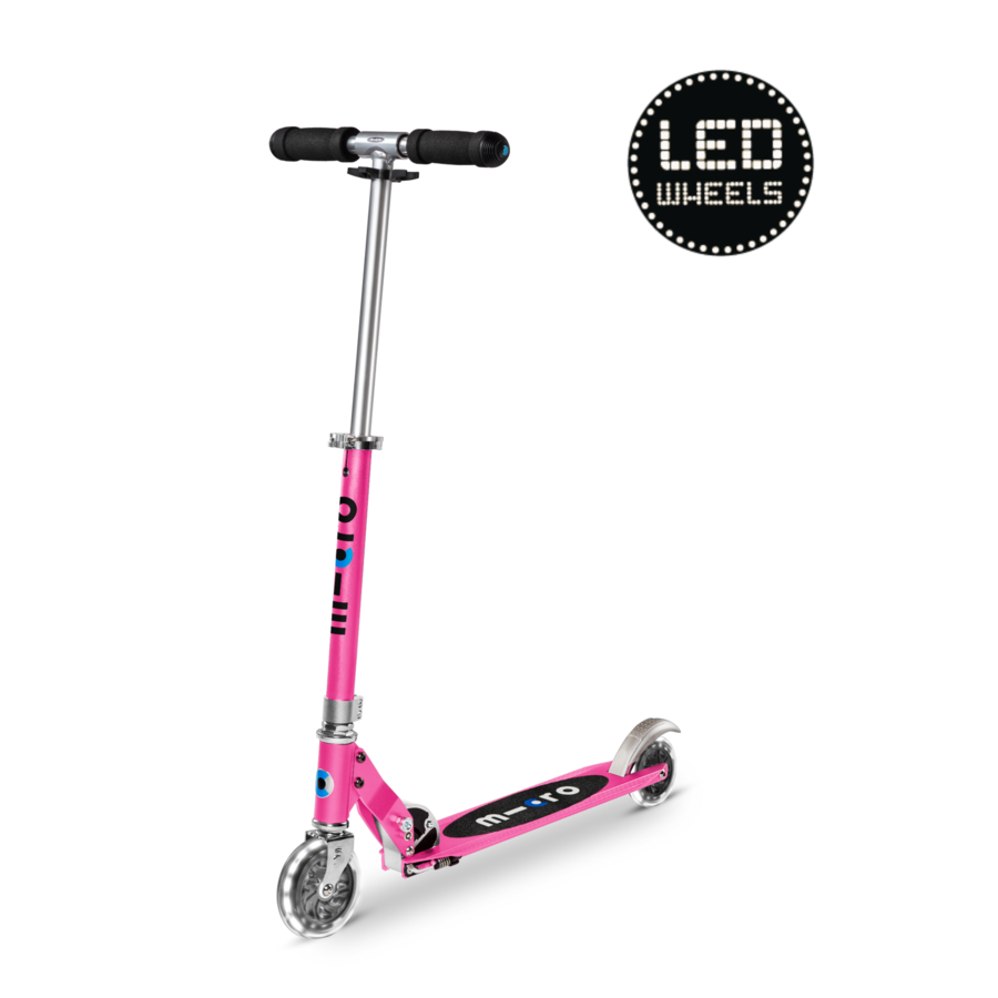 Micro Sprite LED - 2-wheel foldable scooter - Pink