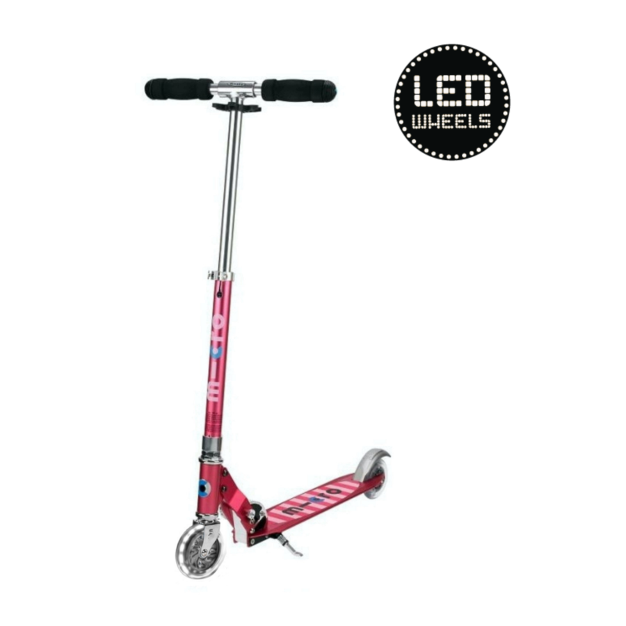 Micro Sprite LED - trottinette pliable 2 roues - Rayures Roses