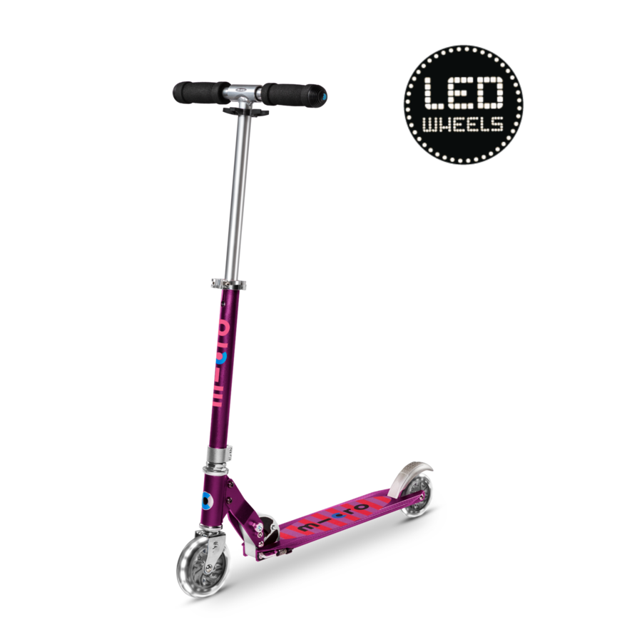 Micro Sprite LED - trottinette pliable 2 roues - Rayures Violettes