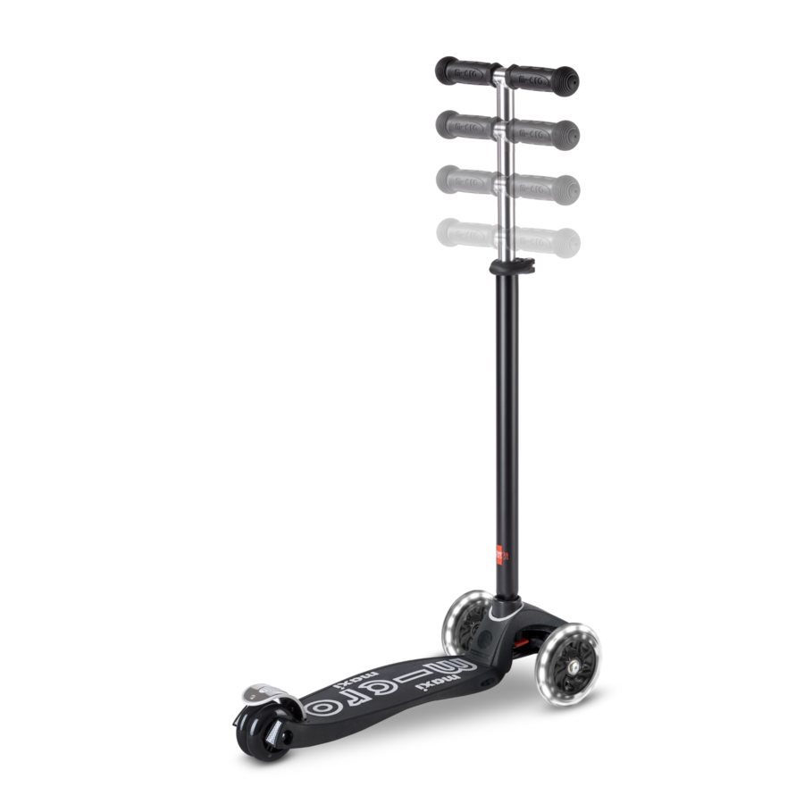 Maxi Micro scooter Deluxe ECO LED - 3-wheel children's scooter - Black