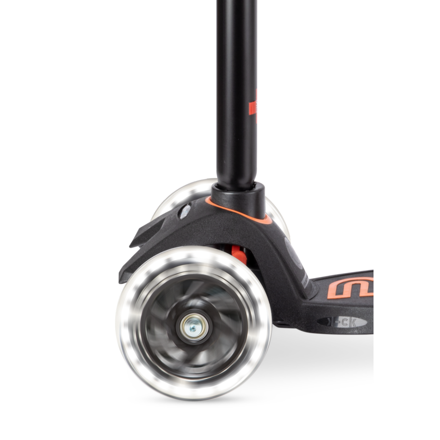 Maxi Micro scooter Deluxe LED - 3-wheel children's scooter - Black/Orange