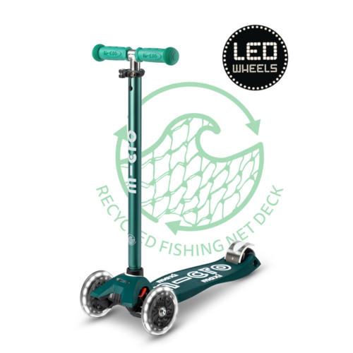 Micro Maxi Micro scooter Deluxe  ECO LED green