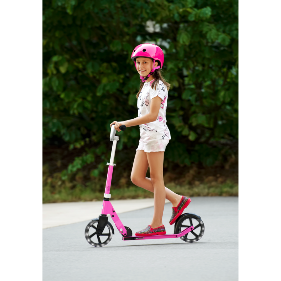 Micro Cruiser LED - trottinette pliable 2 roues enfants - 200mm roues - Rose