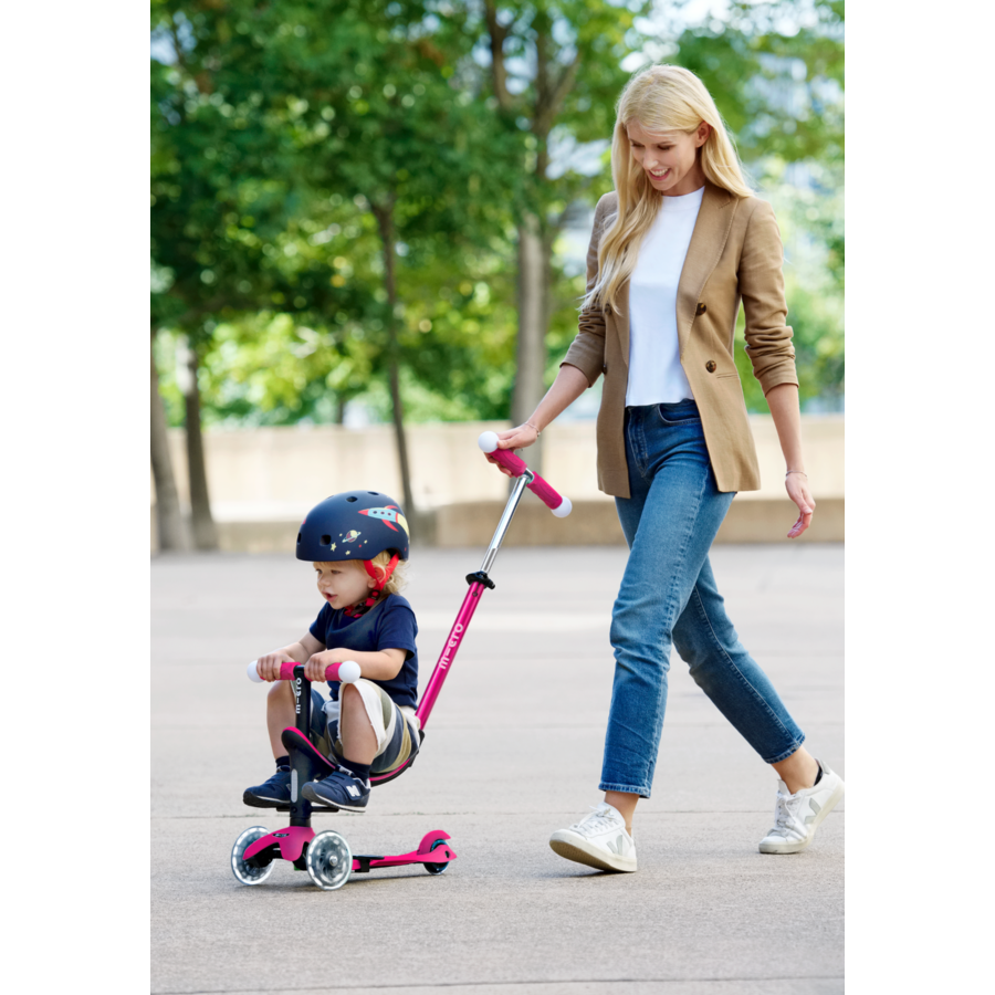 Micro Mini2Grow scooter Deluxe Magic LED - 3-wheel children's scooter - 4in1 - Pink