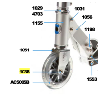 Wheel axle voor voorwiel Sprite en Light (1038)