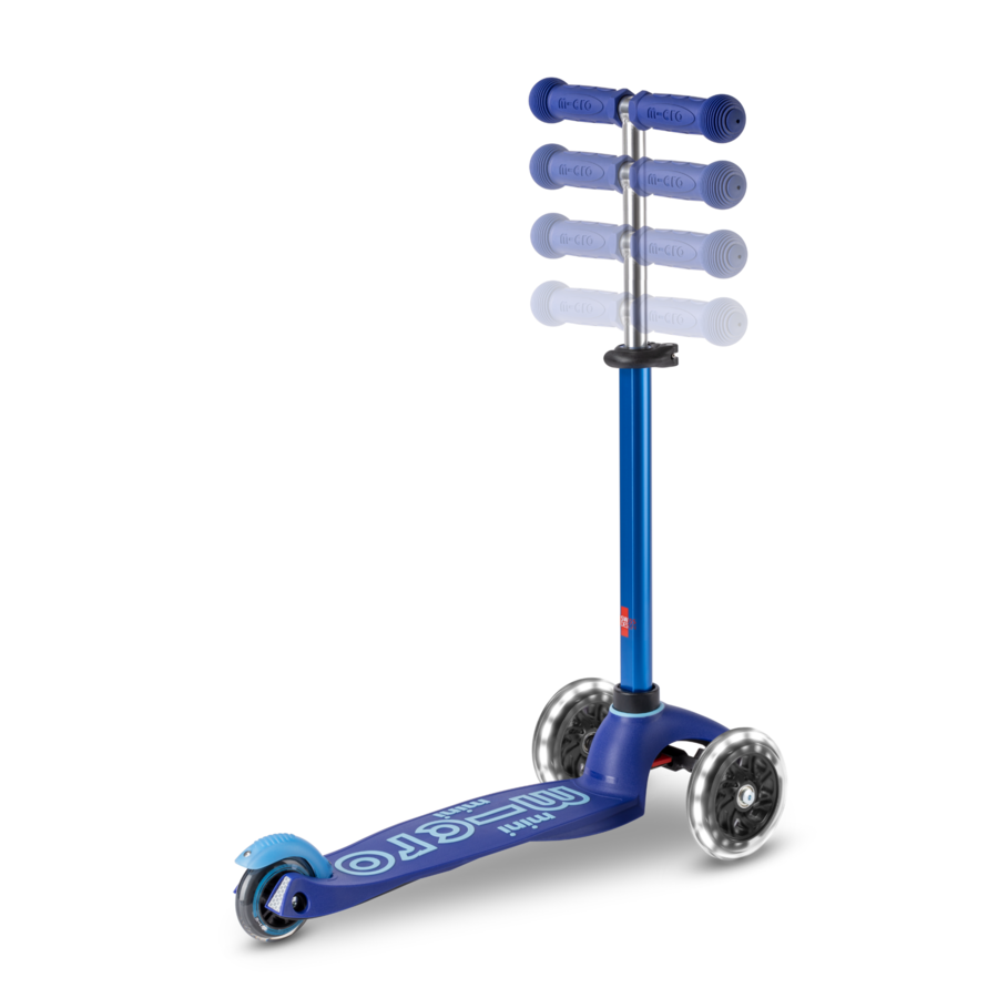 Trottinette Mini Micro Deluxe Push LED - trottinette enfant 3 roues - 3en1 - Bleu
